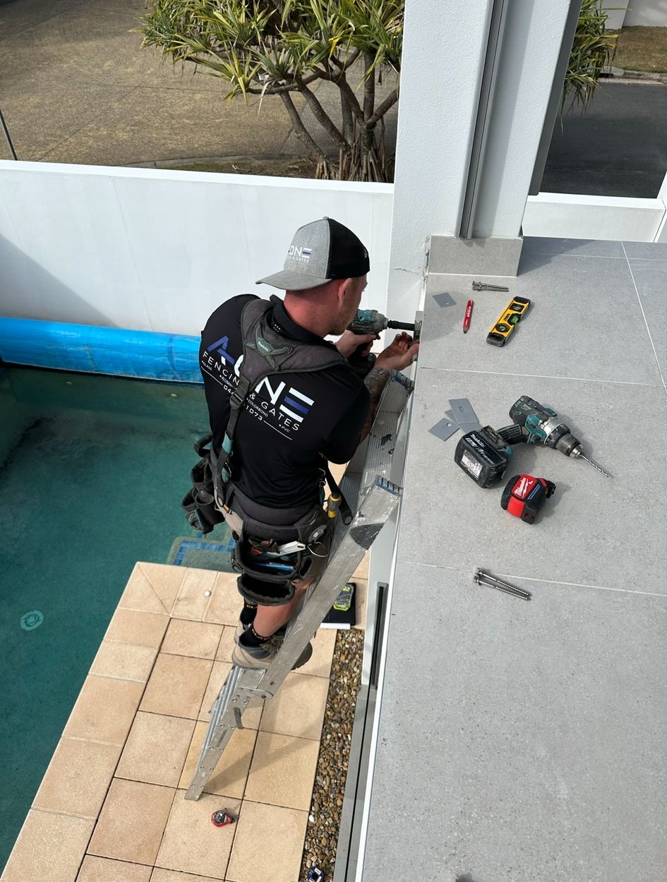 A-One Fencing crew, Pool aspect install, Gold Coast